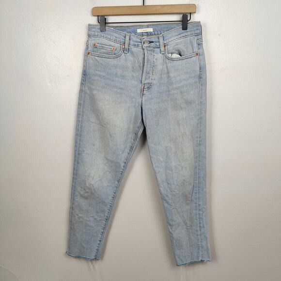 Levis Wedgie Icon Fit Jeans Womens 27 Light Wash Preppy Button Fly Boho Straight - Picture 1 of 13